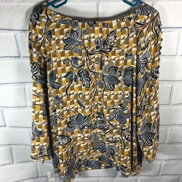 Zac & Rachel Top Size Medium Mustard Yellow Navy - Picture 2 of 8